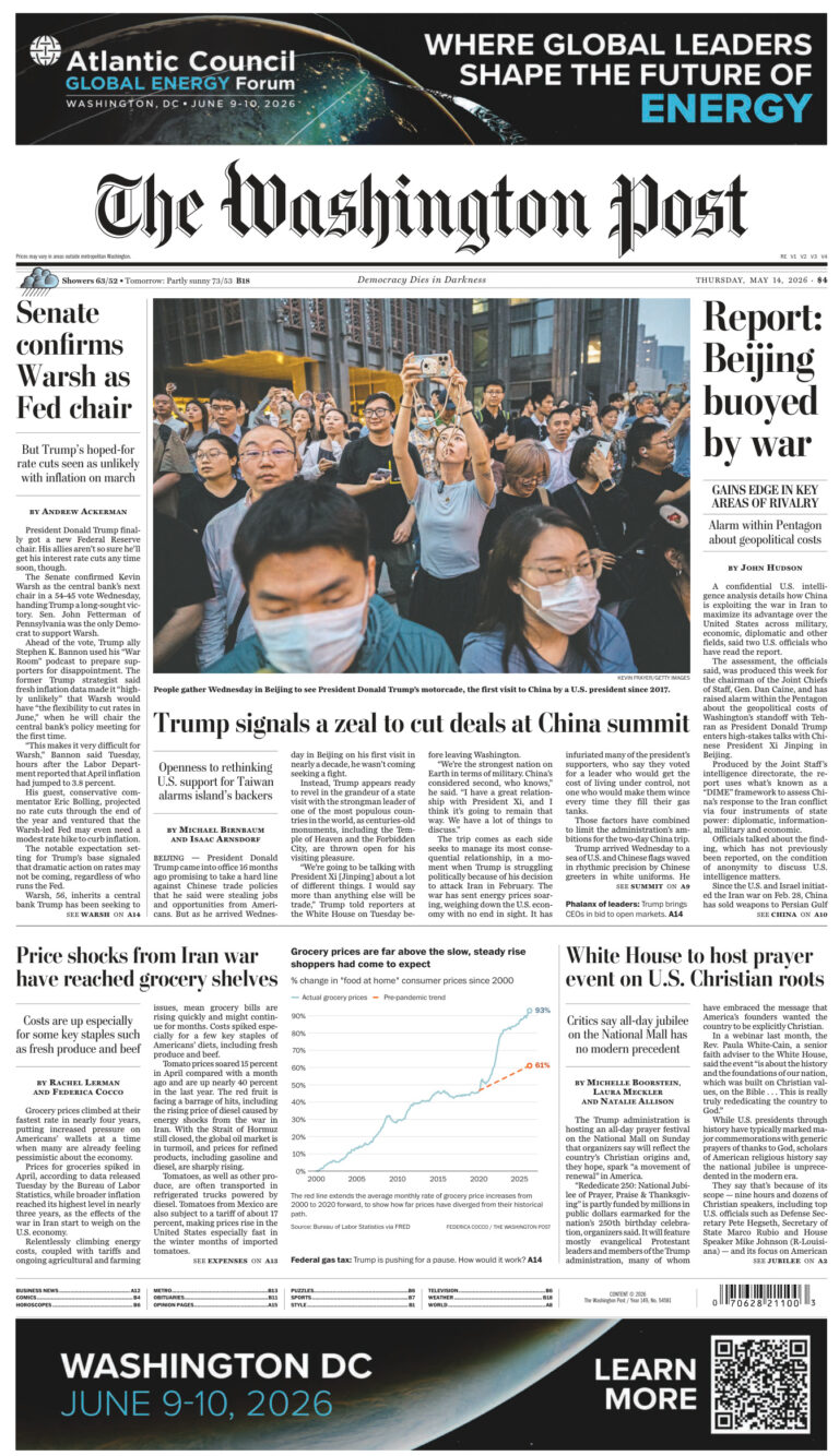 The Washington Post May 14 2026 The Washington Post Kitap Kapağı