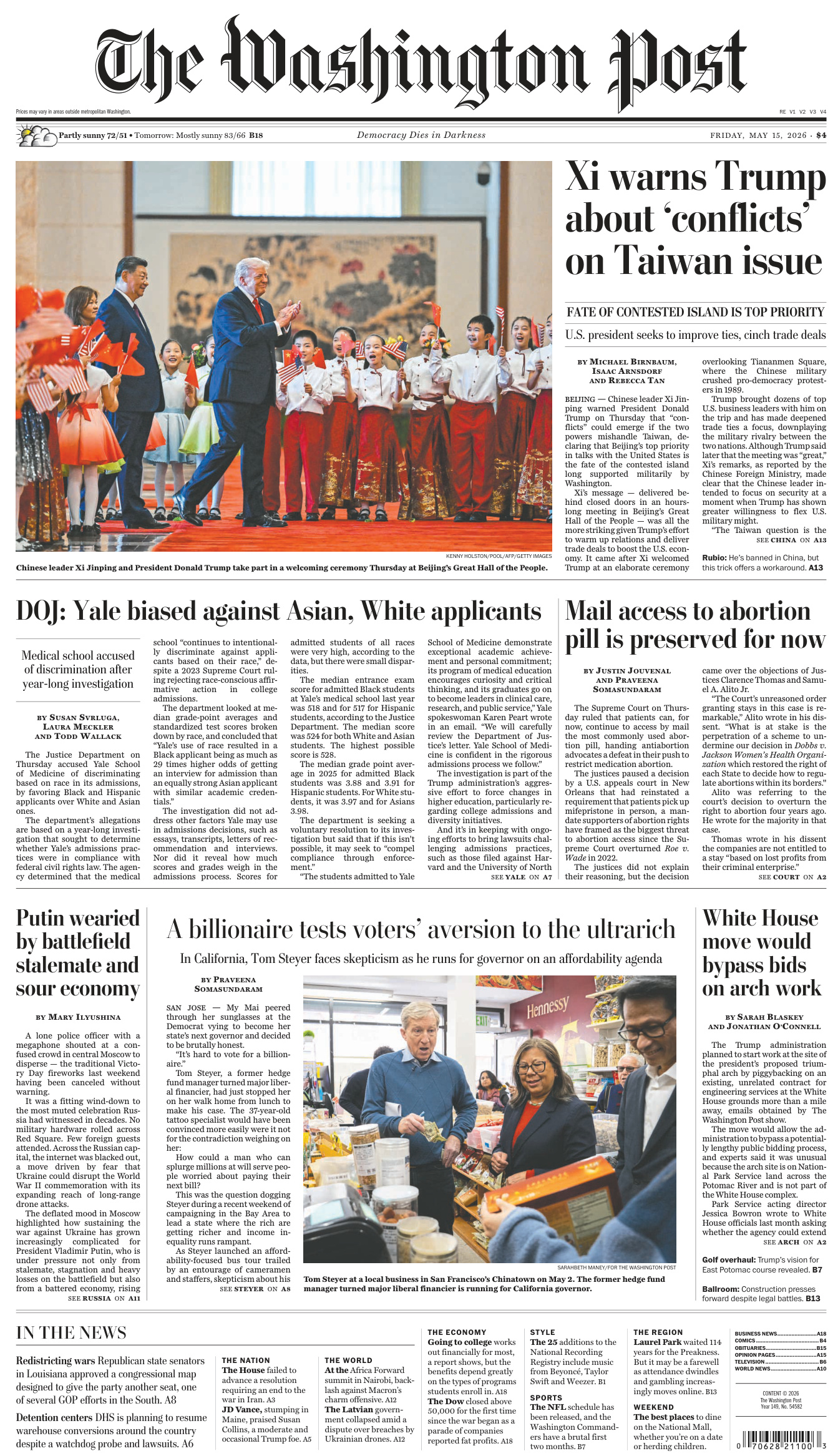The Washington Post May 15 2026 The Washington Post Kitap Kapağı