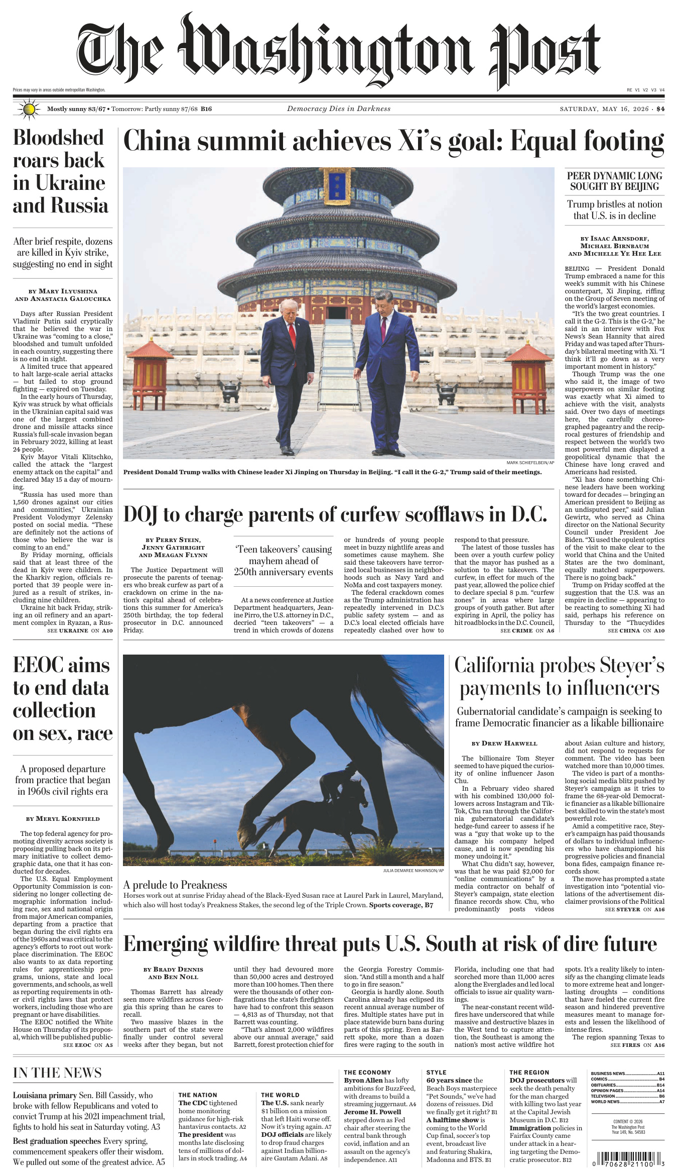 The Washington Post May 16 2026 The Washington Post Kitap Kapağı