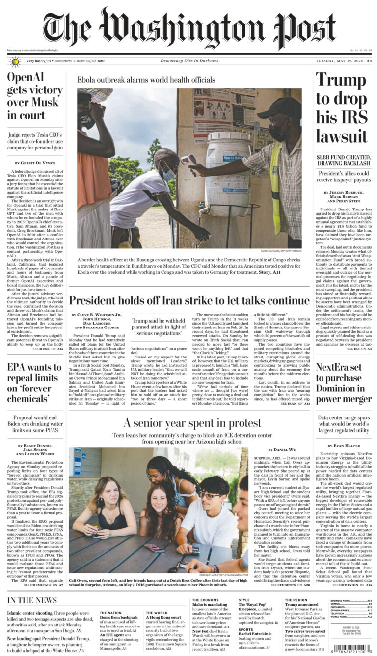 The Washington Post May 19 2026 The Washington Post Kitap Kapağı