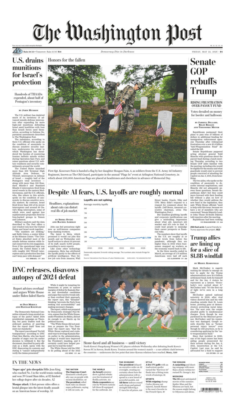 The Washington Post May 22 2026 The Washington Post Kitap Kapağı