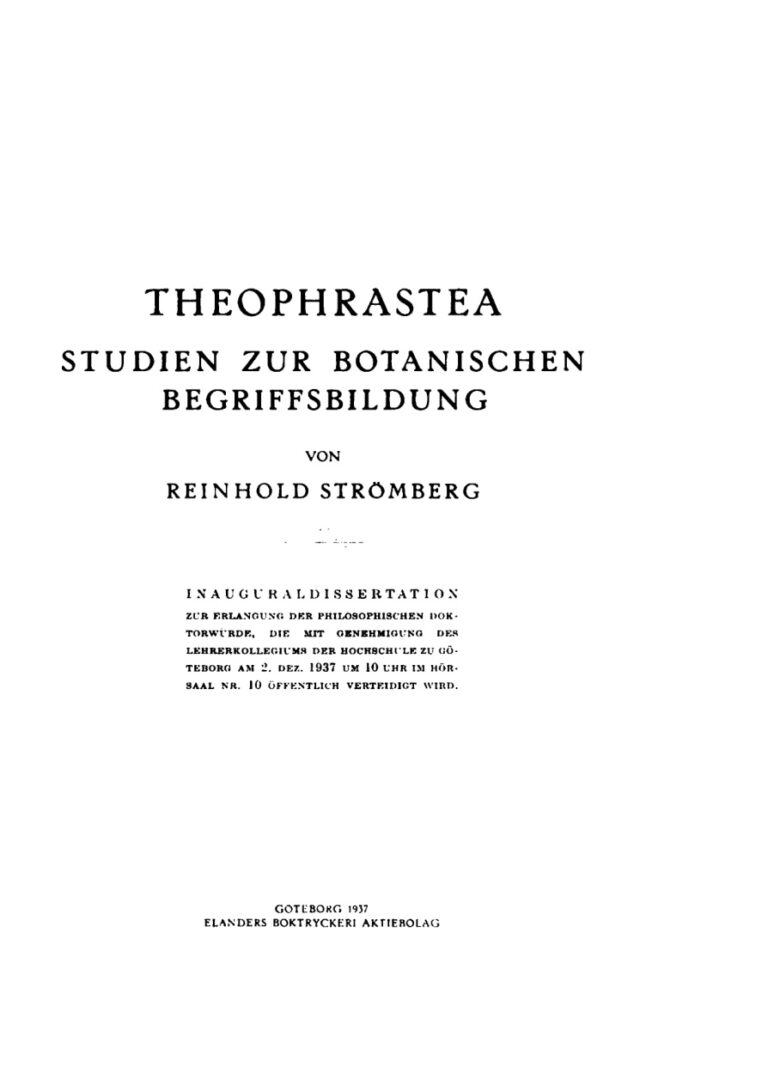 Theophrastea German Edition Reinhold Stromberg Kitap Kapağı