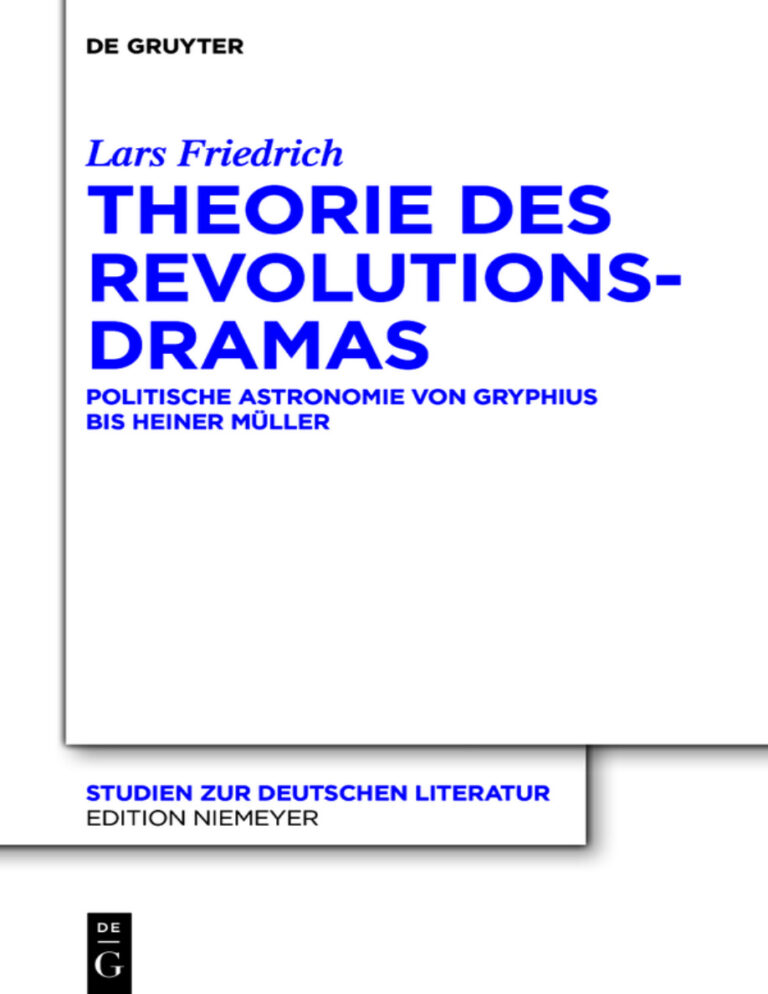 Theorie des Revolutionsdramas German Edition Lars Friedrich Kitap Kapağı