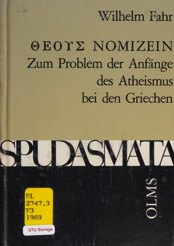 Theous nomizei German Edition Wilhelm Fahr Kitap Kapağı