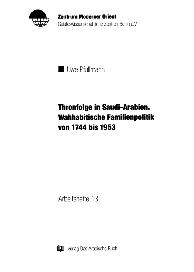 Thronfolge in Saudi Arabien German Edition Uwe Pfullmann Kitap Kapağı