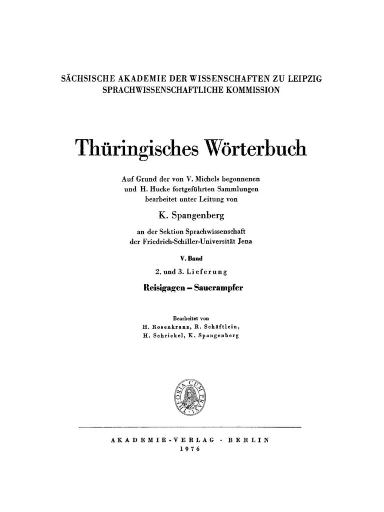 Thuringisches Worterbuch German Edition H Rosenkranz Kitap Kapağı