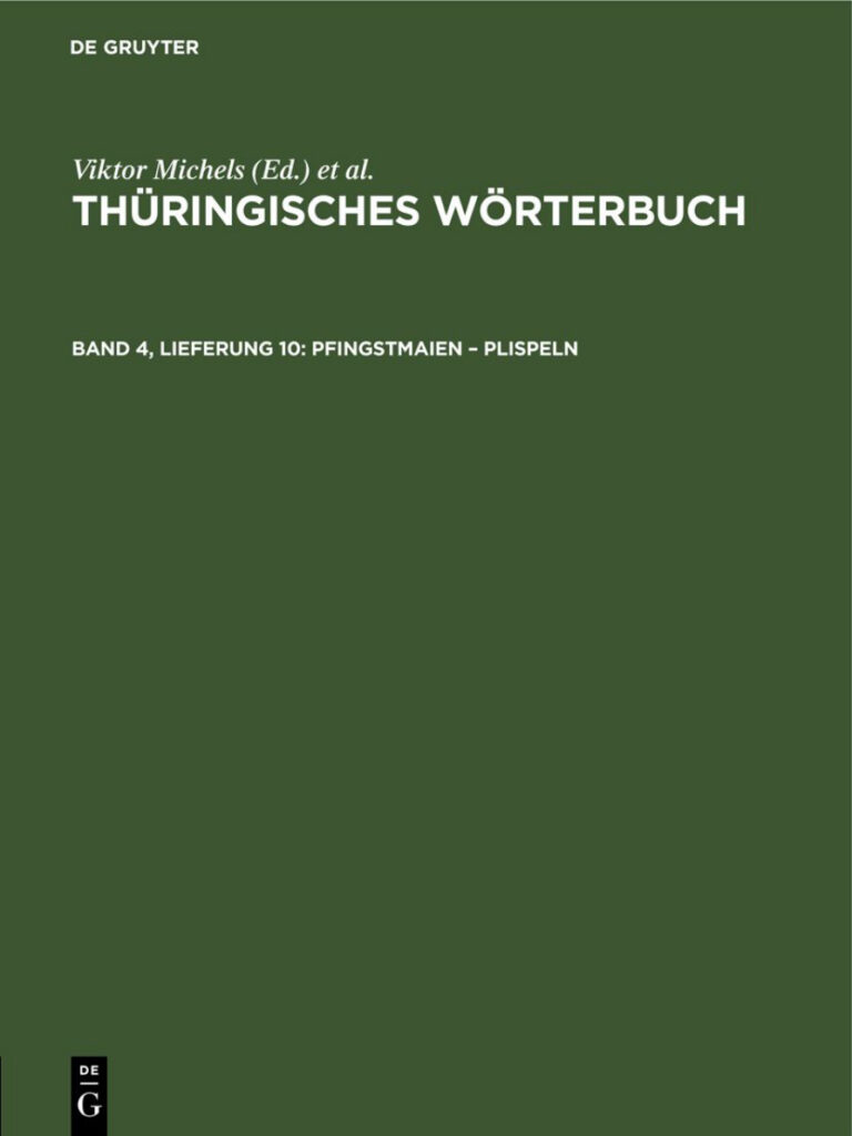 Thuringisches Worterbuch German Edition Heinz Rosenkranz Kitap Kapağı