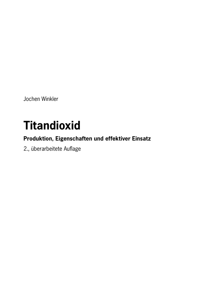 Titandioxid German Edition Jochen Winkler Kitap Kapağı