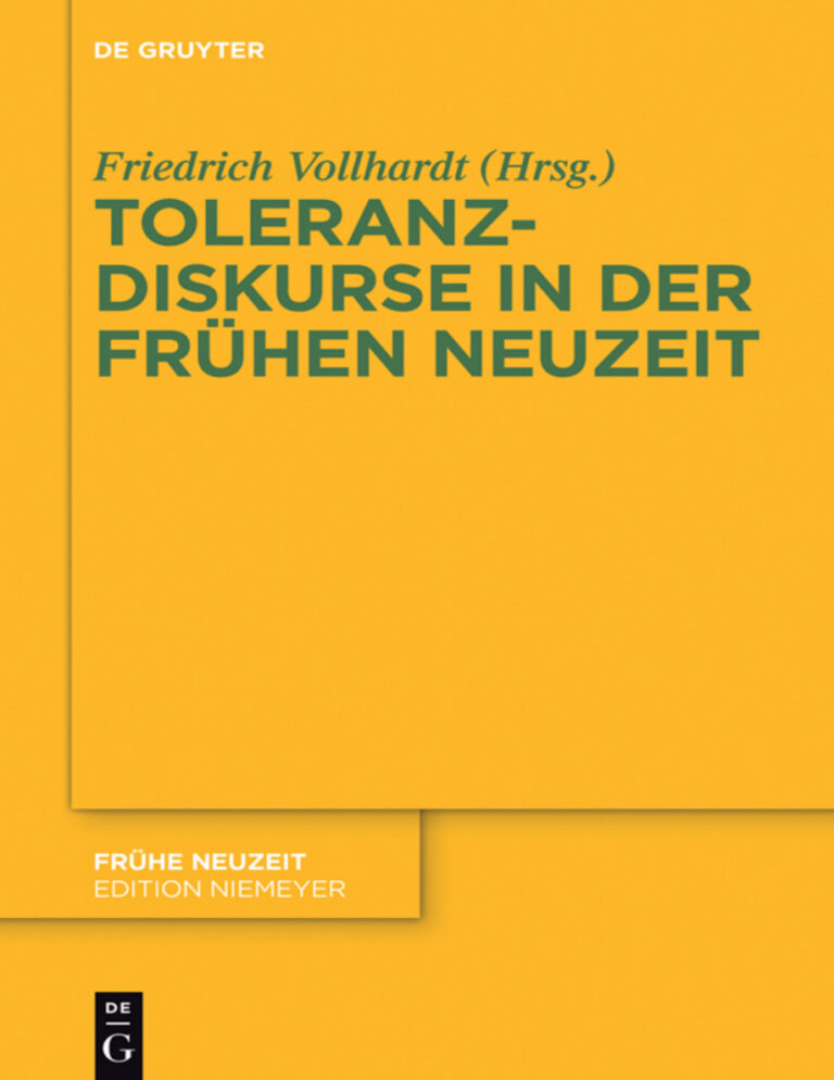 Toleranzdiskurse in der Fruhen Neuzeit German Edition Friedrich Vollhardt Kitap Kapağı