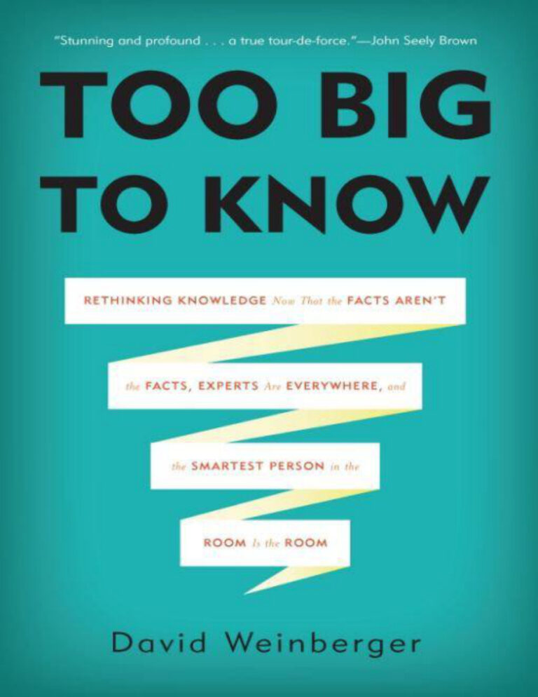 Too Big to Know David Weinberger Kitap Kapağı
