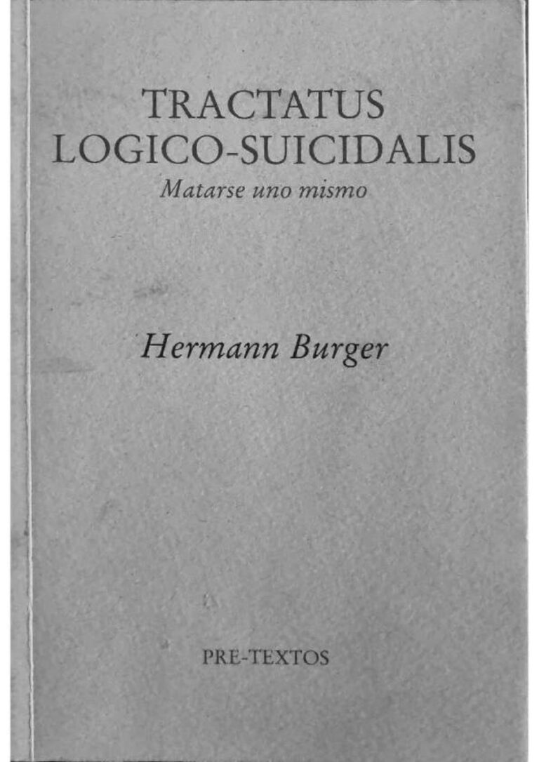 Tractatus Logico Suicidalis Hermann Burger Kitap Kapağı