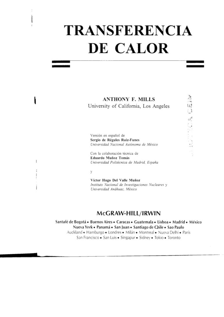 Transferencia de calor Spanish Edition Anthony F Mills Kitap Kapağı