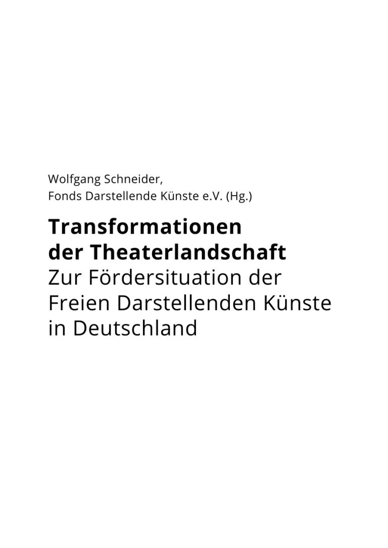Transformationen der Theaterlandschaft German Edition Wolfgang Schneider Kitap Kapağı