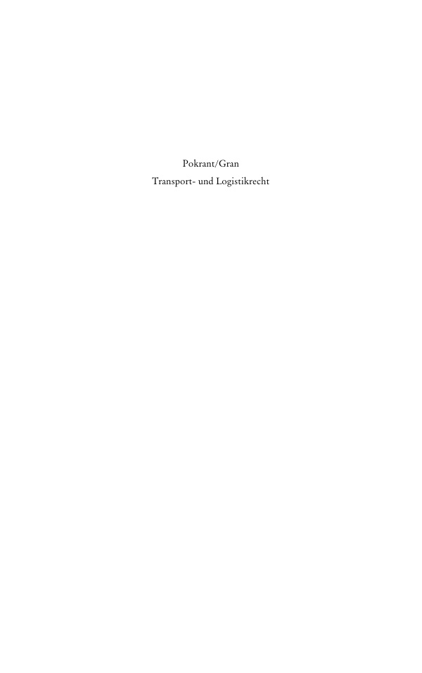 Transport und Logistikrecht German Edition Gunther Pokrant Kitap Kapağı