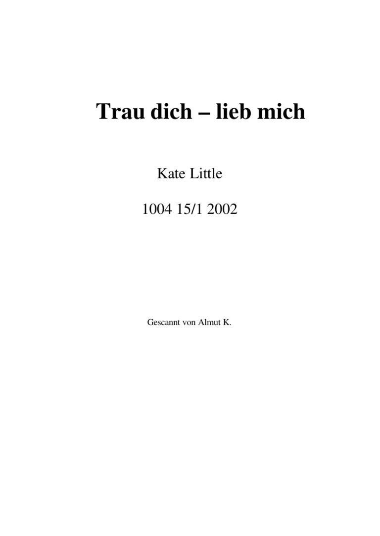 Trau Dich Lieb Mich Little Kate Kitap Kapağı