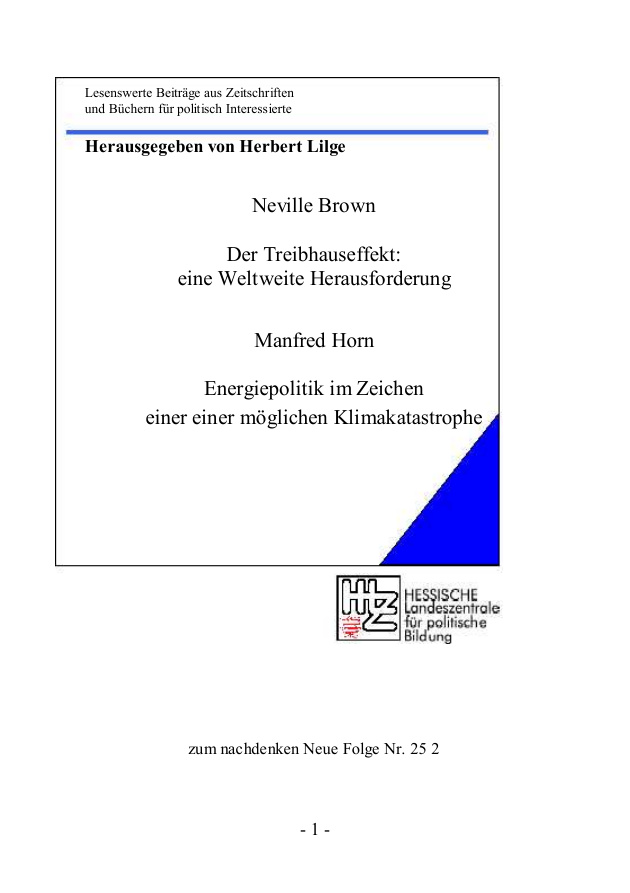 Triebhauseffekt Klimakatastophe German Edition Brown Neville Kitap Kapağı