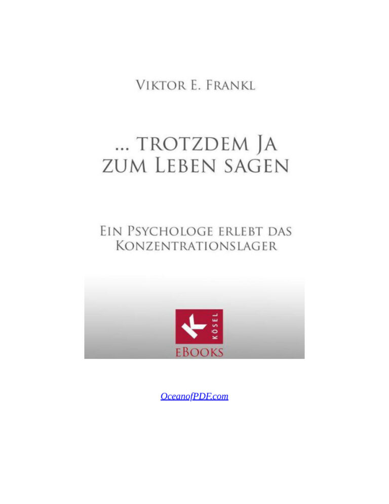 Trotzdem Ja zum Leben sagen Ein Psychologe erlebt das Konzentrationslager German Edition Viktor E Frankl Kitap Kapağı