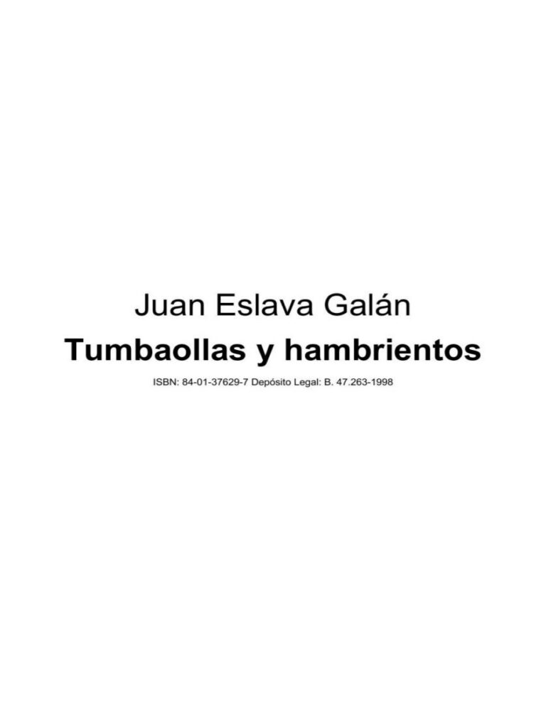 Tumbaollas y hambrientos Juan Eslava Galan Kitap Kapağı