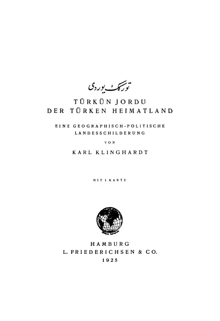 Turkun Jordu der Turken Heimatland German Edition Karl Klinghardt Kitap Kapağı