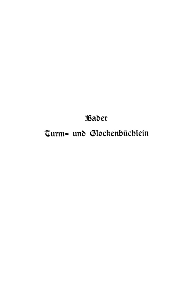 Turm und Glockenbuchlein German Edition Karl Bader Kitap Kapağı