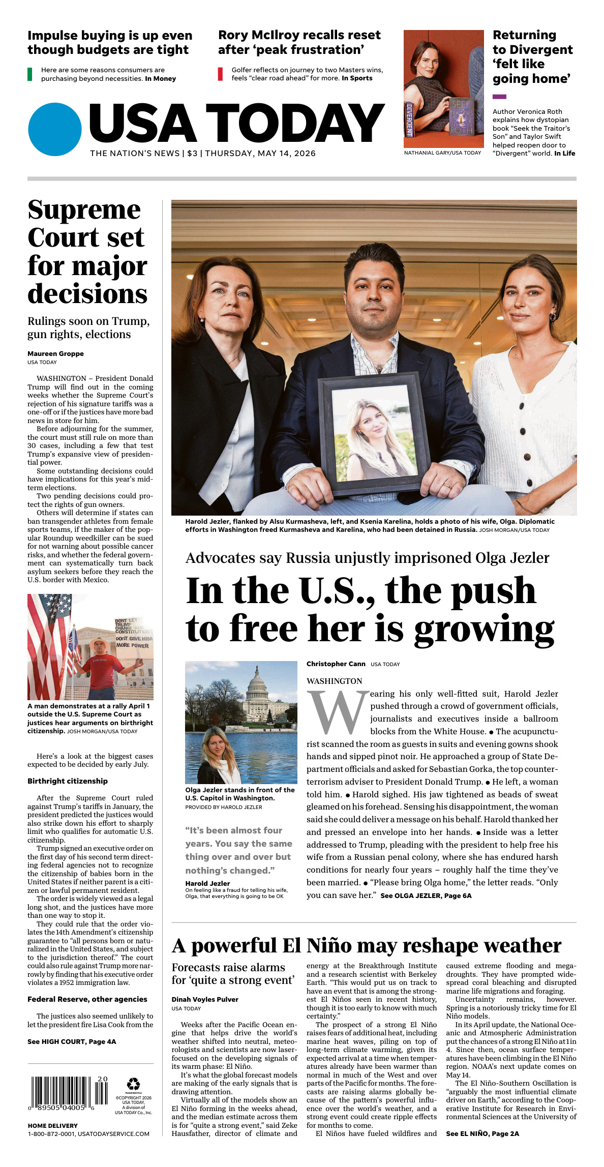 USA Today May 14 2026 USA Today Kitap Kapağı