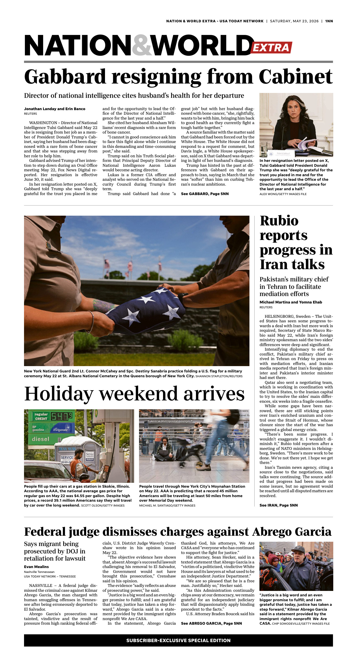 USA Today Nation n World Extra May 23 2026 USA Today Nation n World Extra Kitap Kapağı