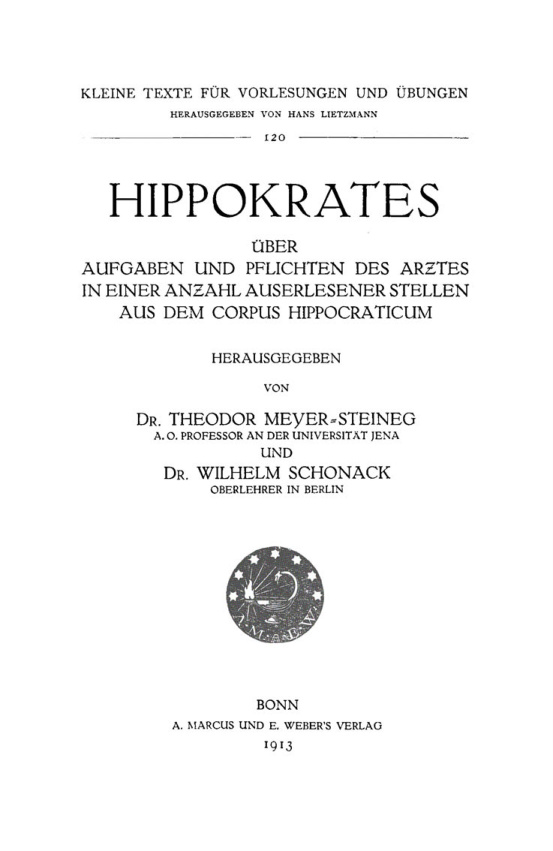 Uber Aufgaben und Pflichten des Arztes German Edition Hippokrates Kitap Kapağı