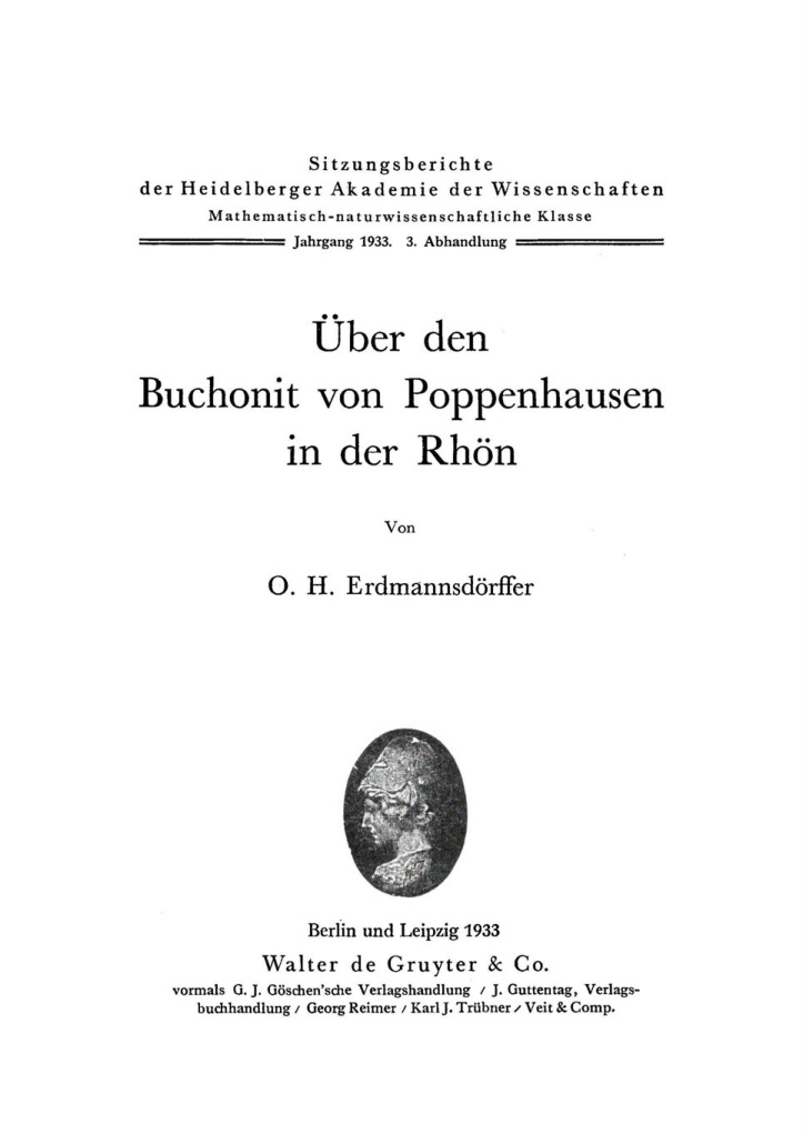 Uber den Buchonit von Poppenhausen in der Rhon German Edition O H Erdmannsdorffer Kitap Kapağı