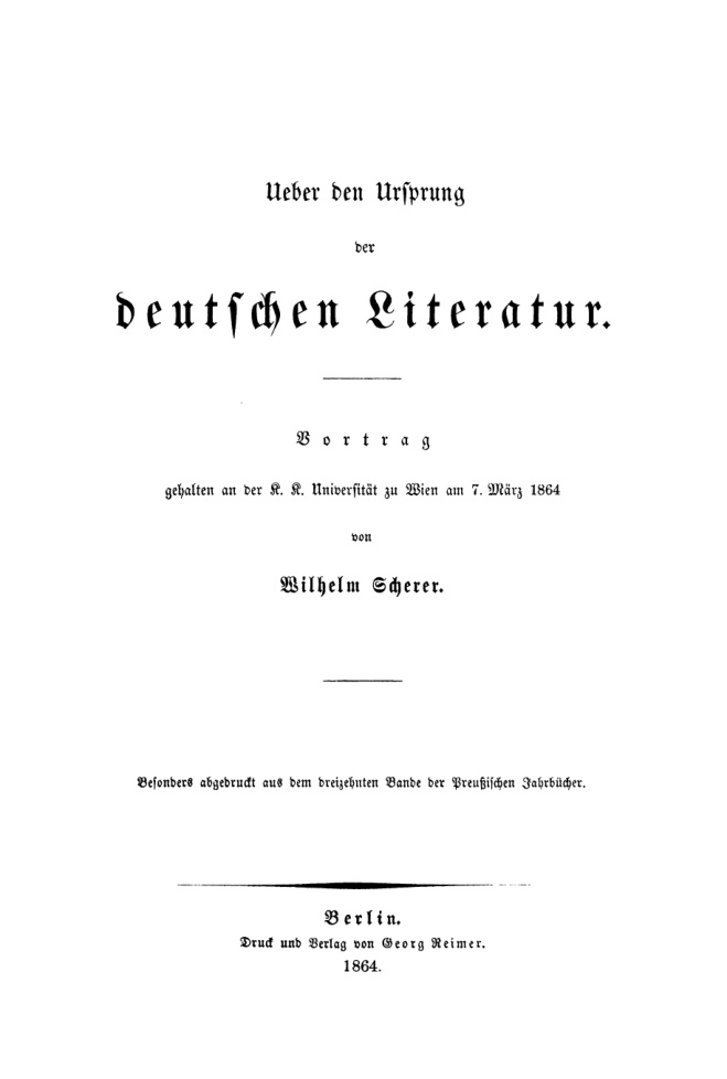 Uber den Ursprung der deutschen Literatur German Edition Wilhelm Scherer Kitap Kapağı