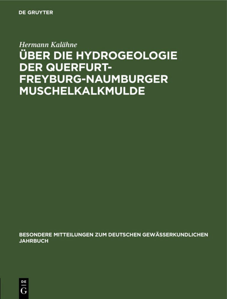 Uber die Hydrogeologie der Querfurt Freyburg Naumburger Muschelkalkmulde German Edition Hermann Kalahne Kitap Kapağı