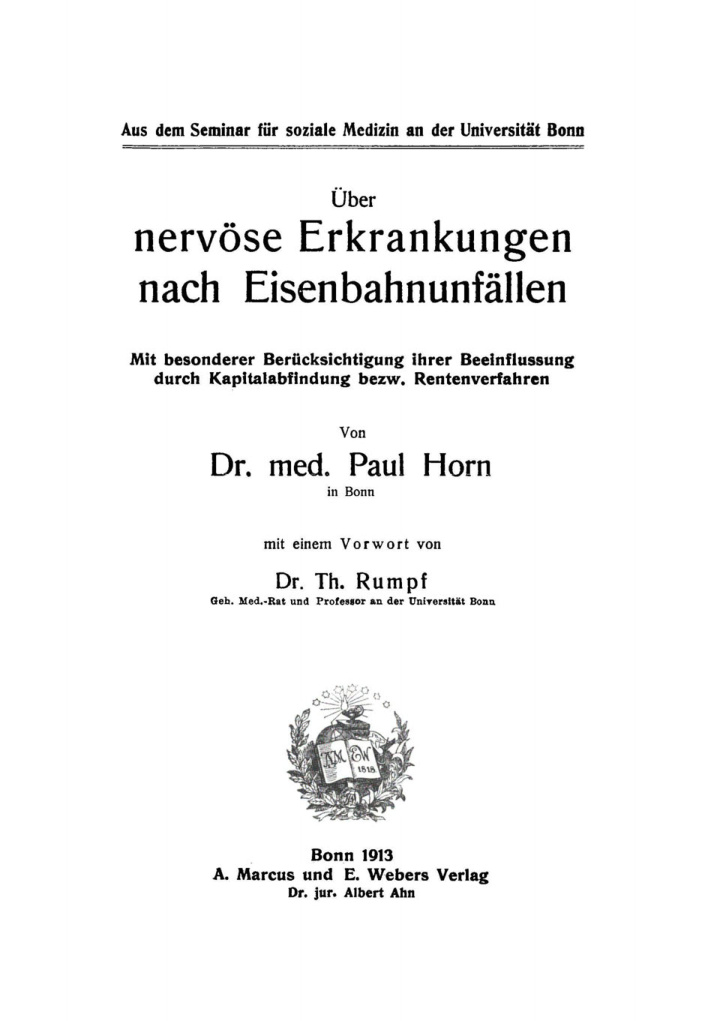 Uber nervose Erkrankungen nach Eisenbahnunfallen German Edition Paul Horn Kitap Kapağı