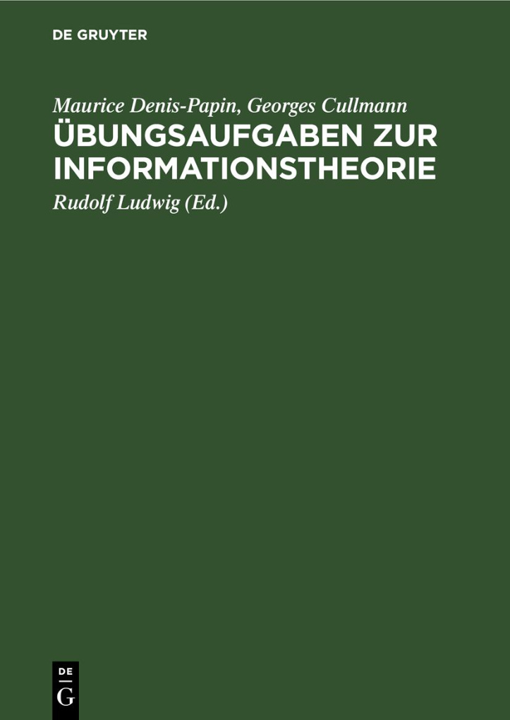 Ubungsaufgaben zur Informationstheorie German Edition Maurice Denis Papin Kitap Kapağı