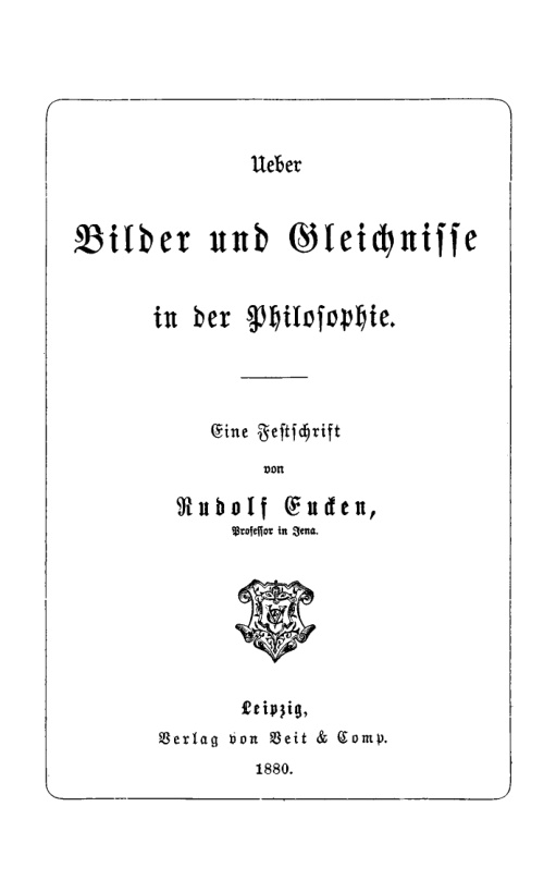 Ueber Bilder und Gleichnisse in der Philosophie Eine Festschrift German Edition Rudolf Eucken Kitap Kapağı