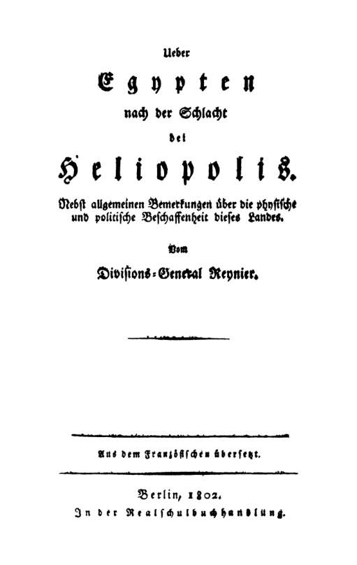 Ueber Egypten nach der Schlacht bei Heliopolis German Edition L Reynier Kitap Kapağı