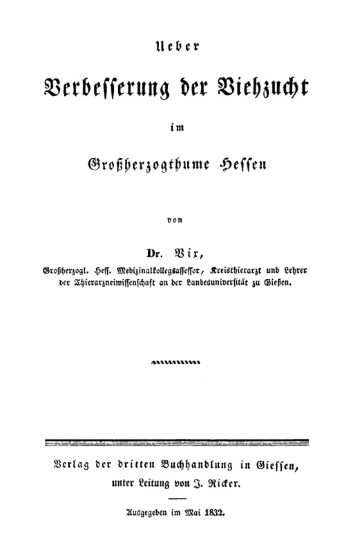 Ueber Verbesserung der Viehzucht im Grossherzogthume Hessen German Edition Vix Kitap Kapağı