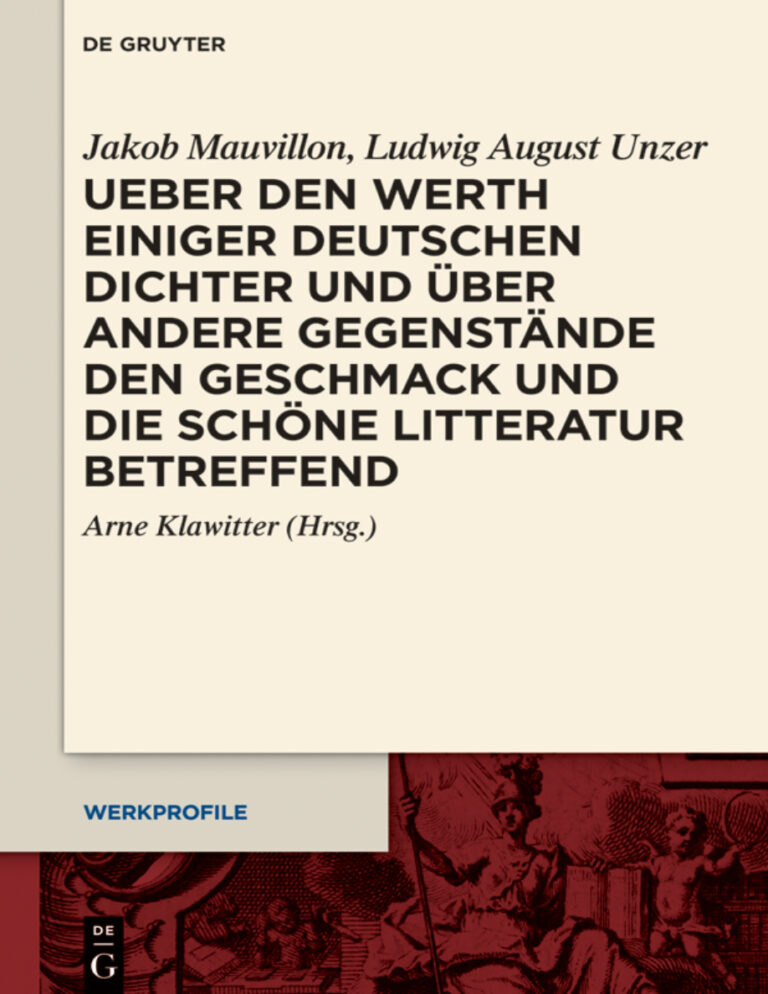Ueber den Werth einiger Deutschen Dichter und uber andere Gegenstande German Edition Jakob Mauvillon Kitap Kapağı