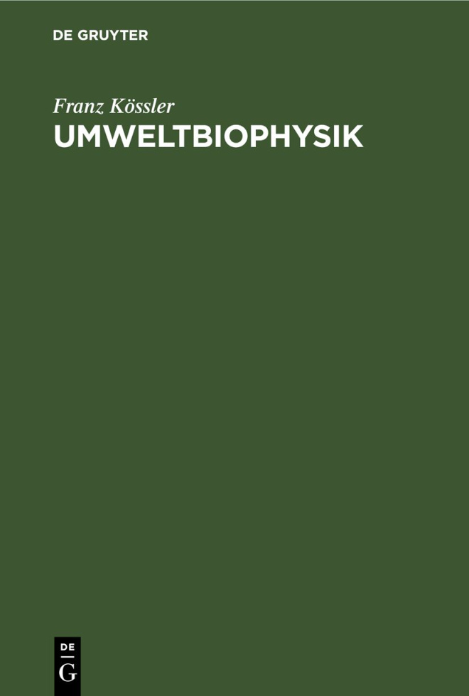 Umweltbiophysik German Edition Franz Kossler Kitap Kapağı