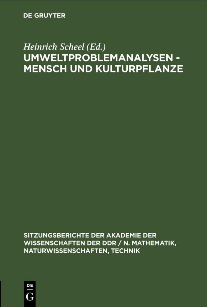 Umweltproblemanalysen Mensch und Kulturpflanze German Edition Heinrich Scheel Kitap Kapağı