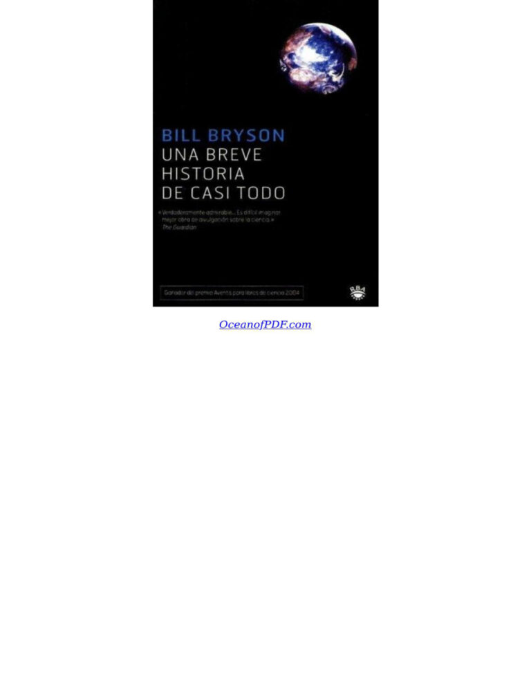Una breve historia de casi todo Bryson Bill Kitap Kapağı