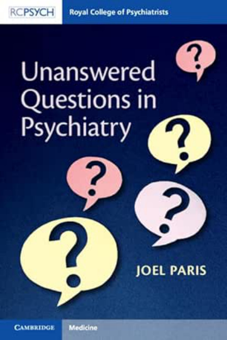 Unanswered Questions in Psychiatry Joel Paris Kitap Kapağı