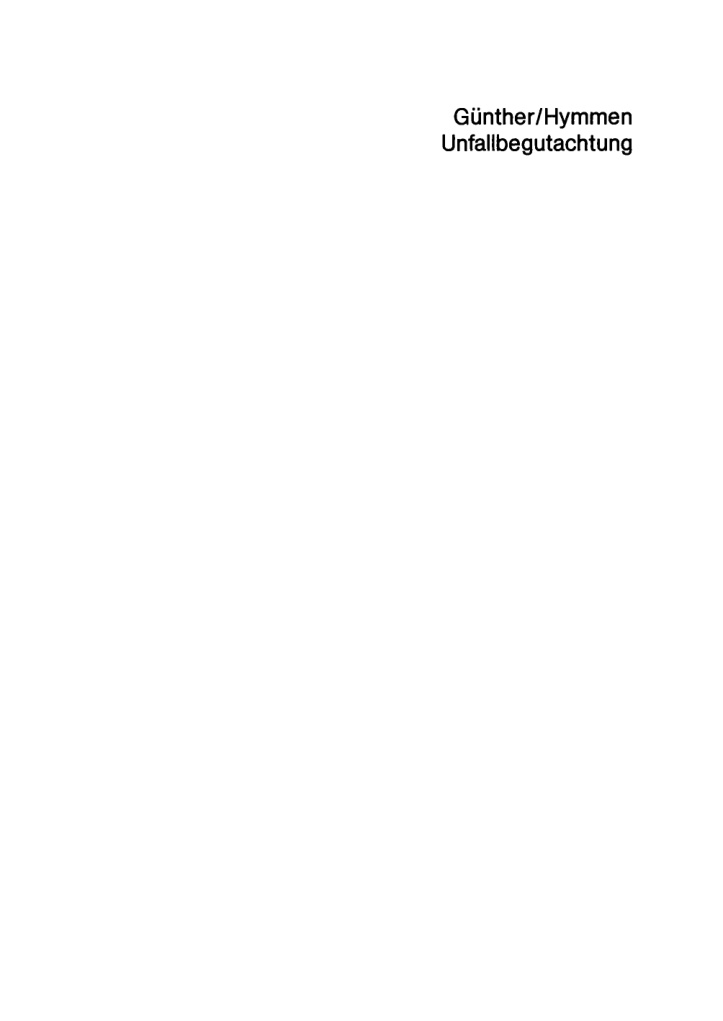 Unfallbegutachtung German Edition Eckhard Gunther Kitap Kapağı