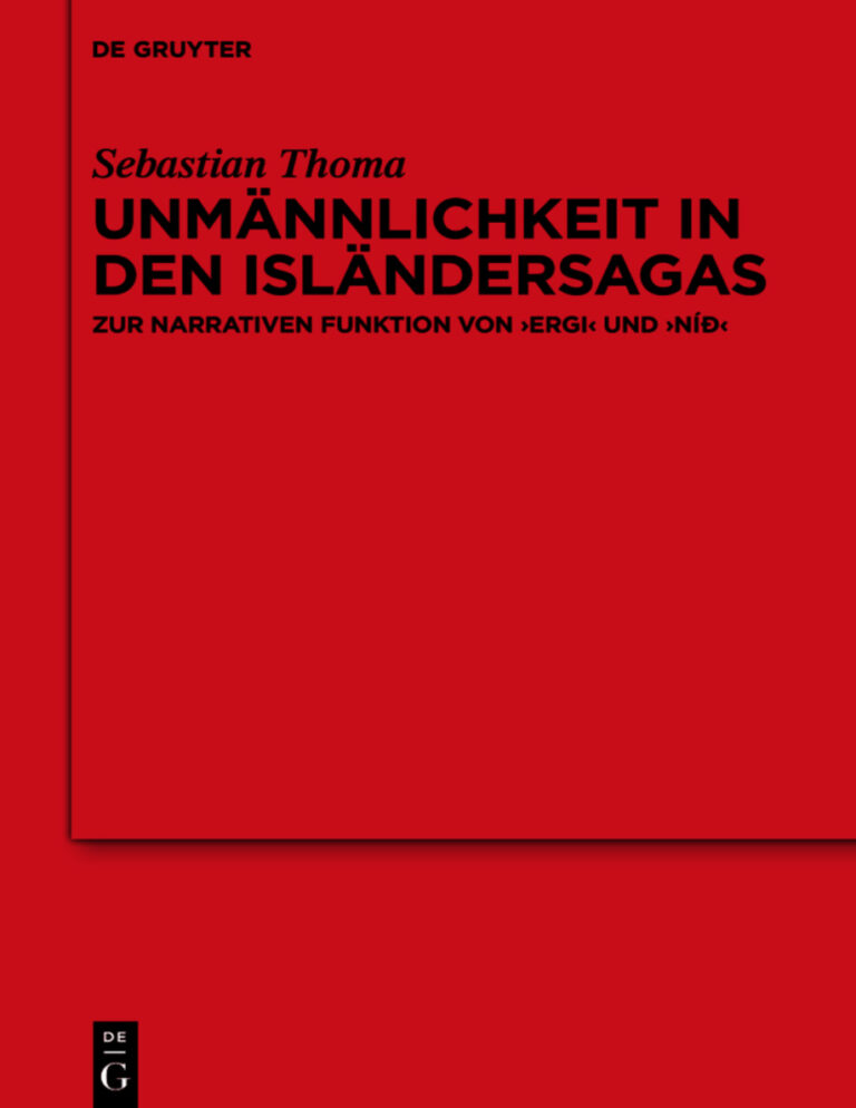 Unmannlichkeit in den Islandersagas German Edition Sebastian Thoma Kitap Kapağı