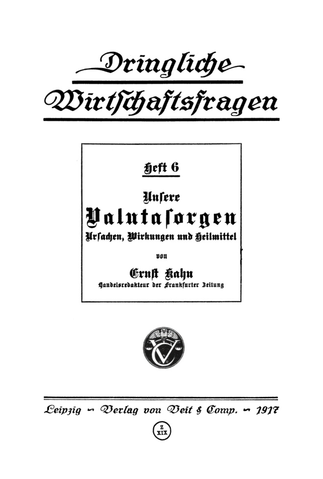 Unsere Valutasorgen German Edition Ernst Kahn Kitap Kapağı