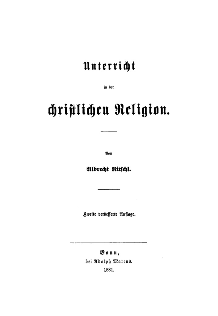 Unterricht in der christlichen Religion German Edition Albrecht Ritschl Kitap Kapağı