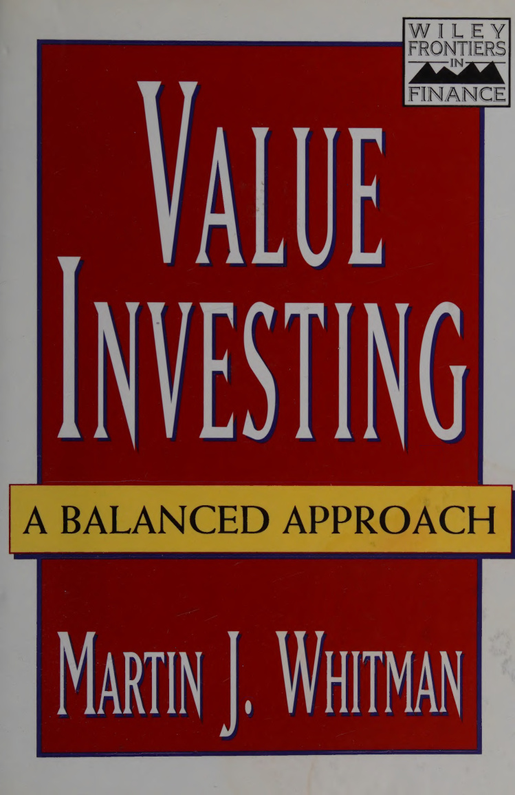 Value Investing A Balanced Approach Martin J Whitman Kitap Kapağı