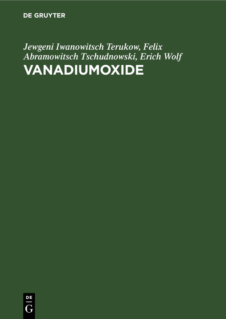 Vanadiumoxide German Edition Winfried Bruckner Kitap Kapağı