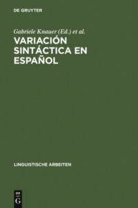 Variacion sintactica en espanol Spanish Edition Gabriele Knauer Kitap Kapağı