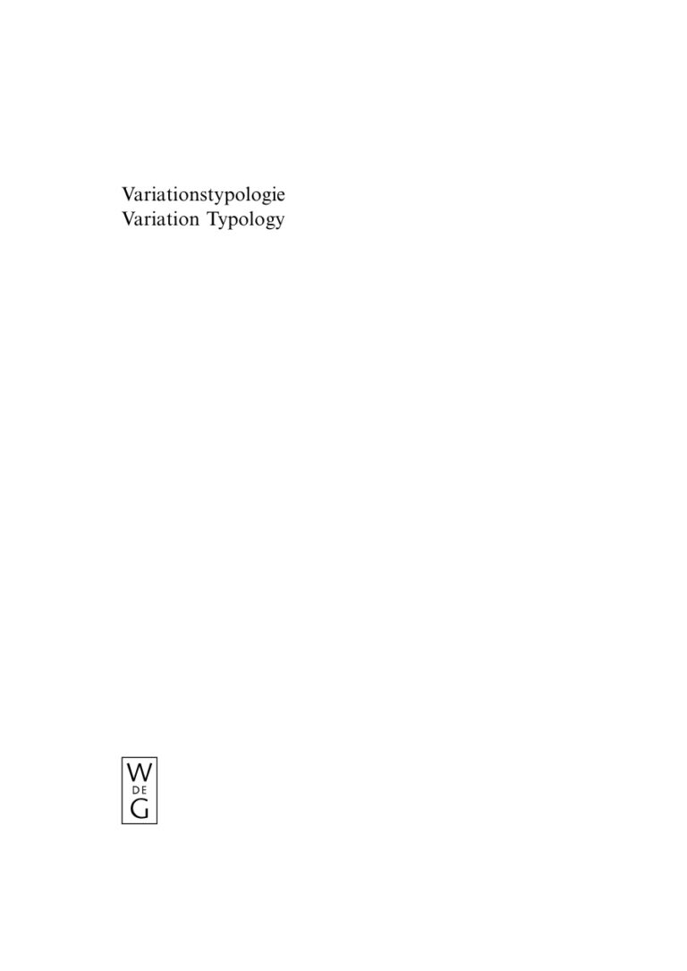 Variationstypologie Variation Typology German Edition Thorsten Roelcke Kitap Kapağı