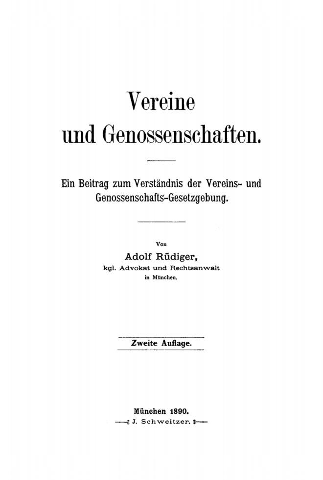 Vereine und Genossenschaften German Edition Adolf Rudiger Kitap Kapağı
