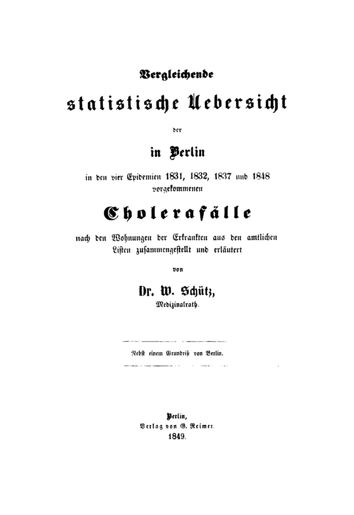 Vergleichende statistische Uebersicht der in Berlin in den vier Epidemien 1831 1832 1837 German Edition W Schutz Kitap Kapağı